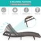 Costway 2PCS Patio Rattan Folding Lounge Chair Chaise Adjustable White\Turquoise Cushion